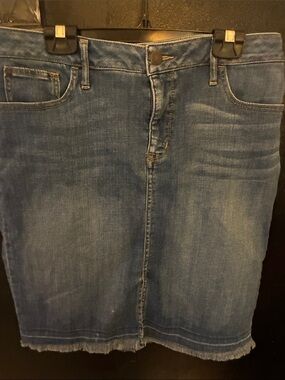 a.n.a Blue Denim Skirt Raw Hem